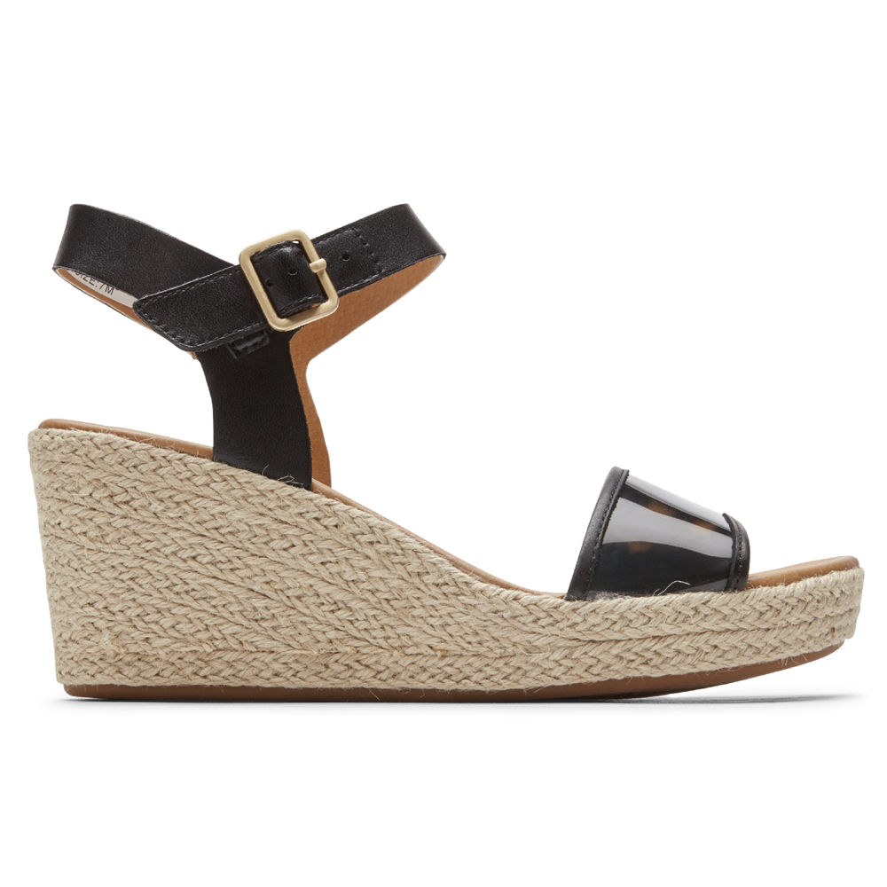 Rockport Sandaler Dame Svart - Lyla Ankle-Strap - HXRI27304